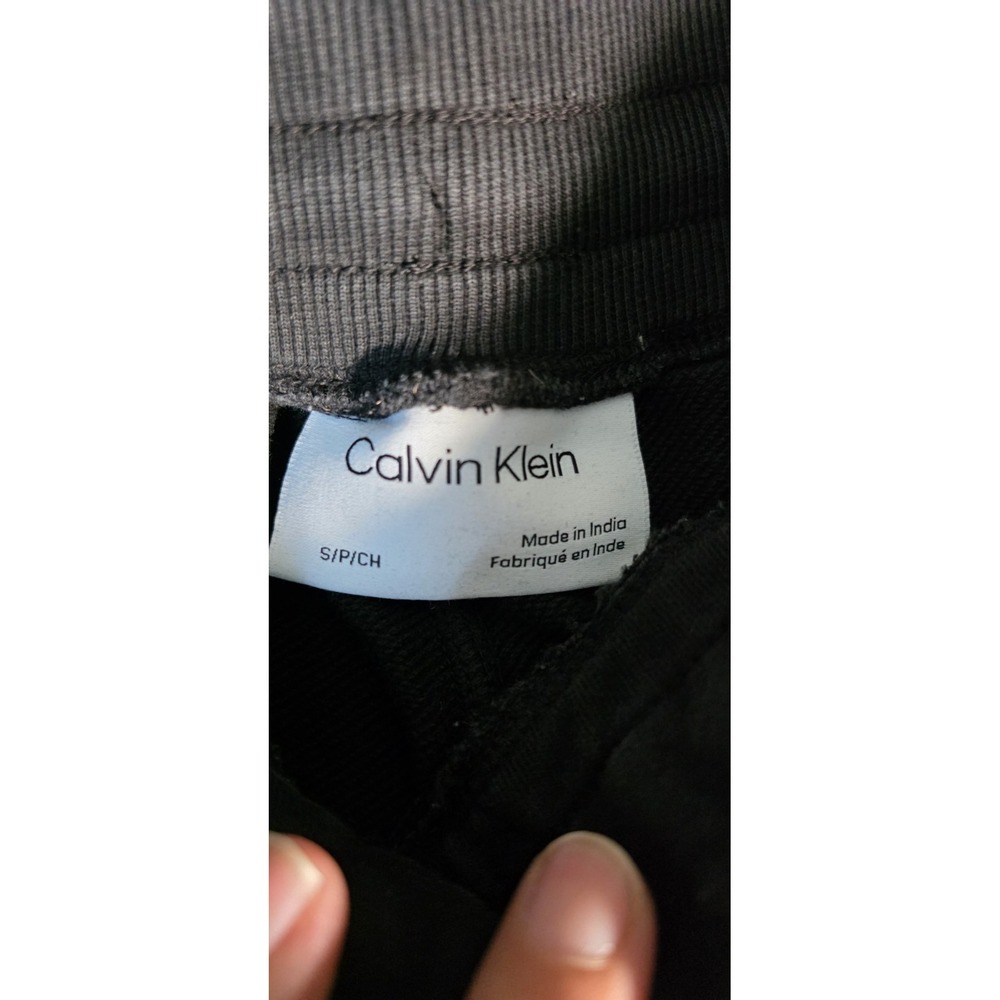 Calvin Klein Mens Black Fleece Sweat Shorts Logo Graphic Drawstring Small - Picture 3 of 5